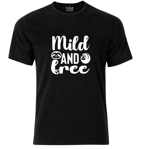 Think Out Loud Mens "Mild And Free" Short Sleeve Tshirt Black