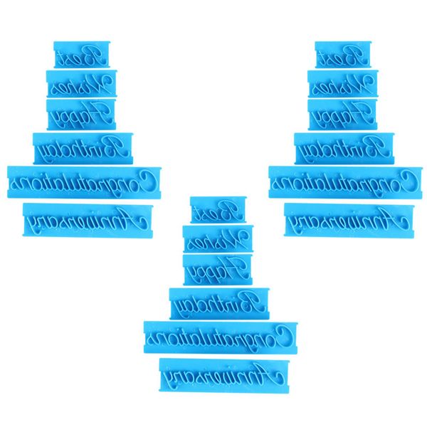 3 Pieces Letter Cake Embosser