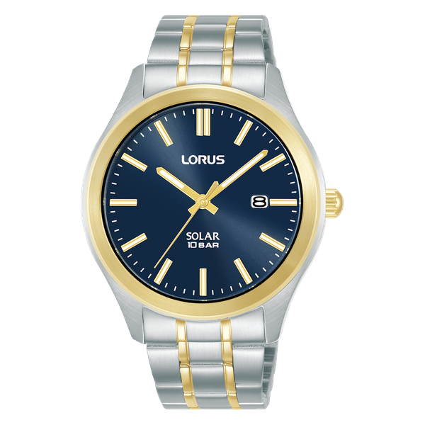 Lorus Men Silver-Gold Metal Solar, Formal RX392AX9
