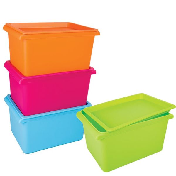 Bulk Pack x 4 Storage Container 28x18x14cm With Lid