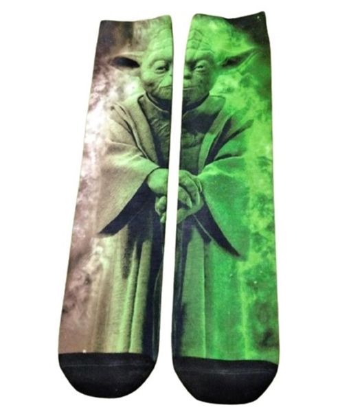 Green Star Wars Retro Style Novelty Socks - Yoda