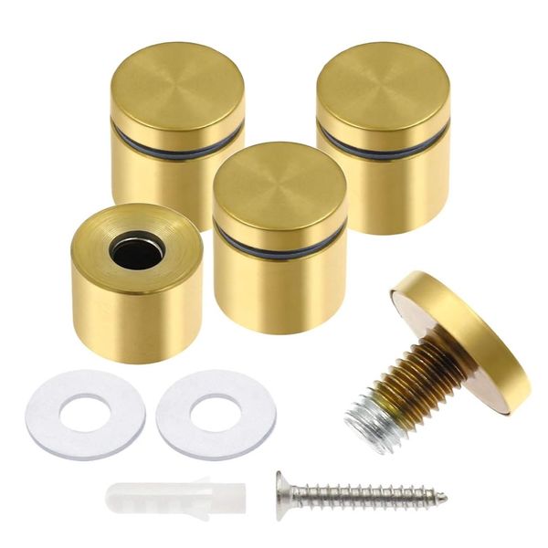 Tool DIY Gold Stainless Steel Wall Mounting Standoff Screws (3cm) - 4 Piece