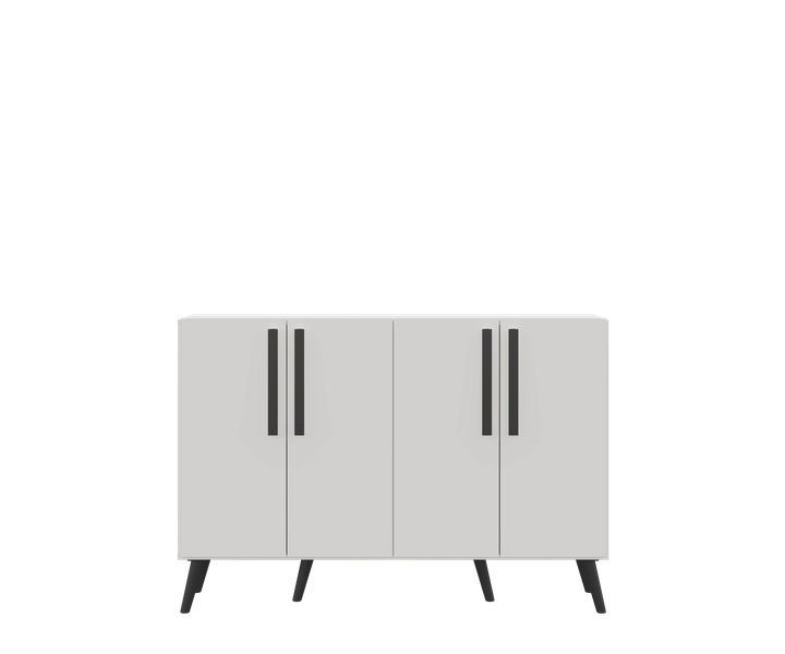 Buffet 4 Doors White + Retro Feet Black Kit image