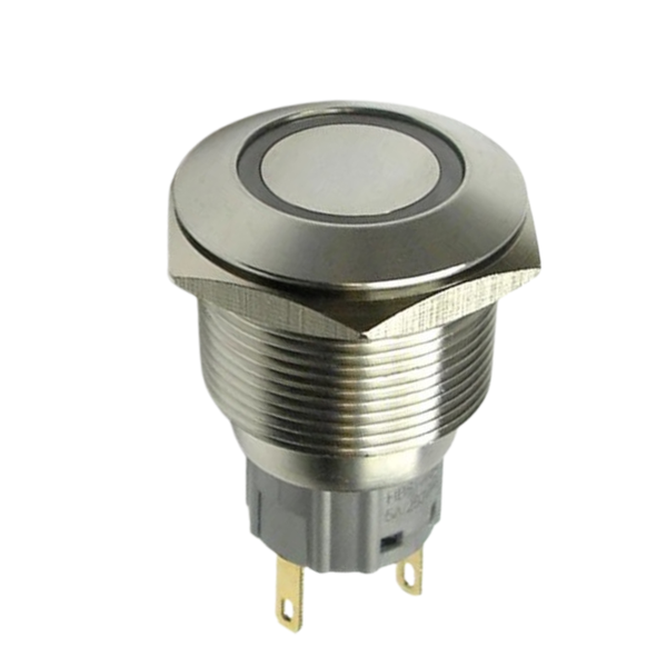 AVP22F-L2SCR/G12 - 22mm Latching Flat Push Button, R/G LED, IP67