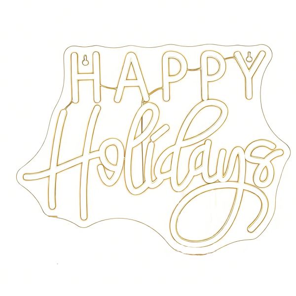 Happy Holidays Neon Sign for Wall Decor Neon Light Sign for Party, Window
