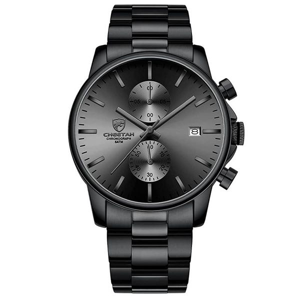 Men's Chronograph Watch Stainless Steel Quartz 3ATM Waterproof