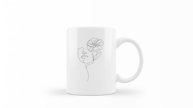 Designer Line Art Coffee Mug - Beauty 34