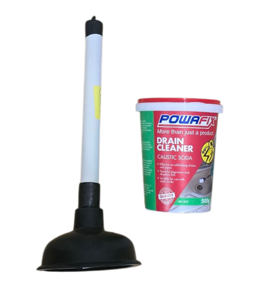 Drain Rubber Plunger 100mm WITH Drain Cleaner (Combo Set)