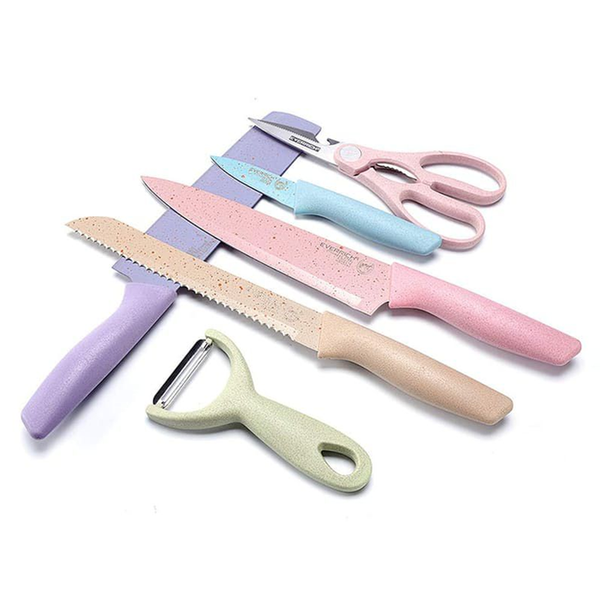 Colorful 6 Piece Kitchen Knife Set