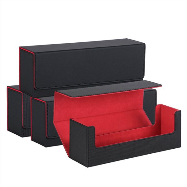 Card Storage Box for Trading Cards Pu Card Deck Case Blue+Black