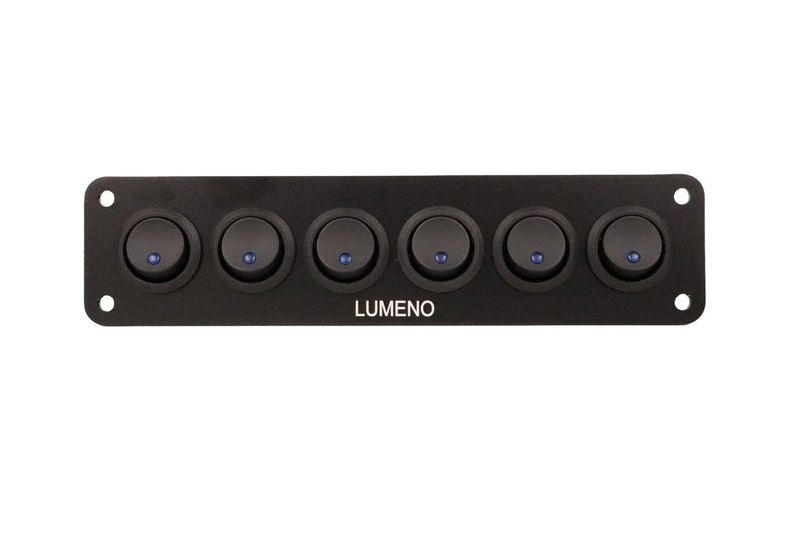 Lumeno Switch Panel With 6 Rocker Switches and back plate