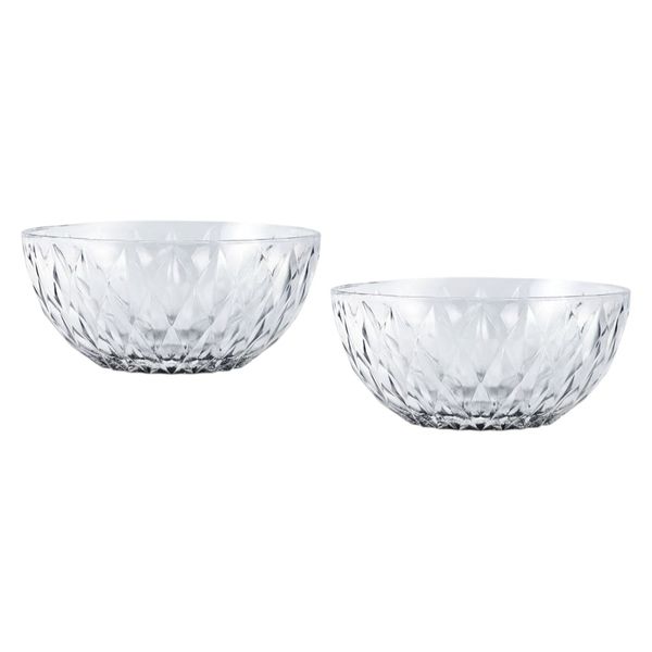 Elegant Multi-Purpose Glass Bowl 8 Inches - Transparent - 2 Piece