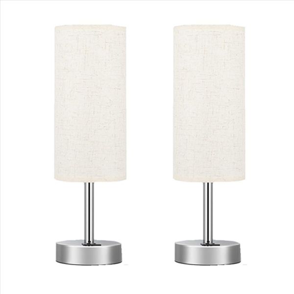Bedside Table Lamp Writing Lamps With Usb-C/A Charging Port Eu Plug