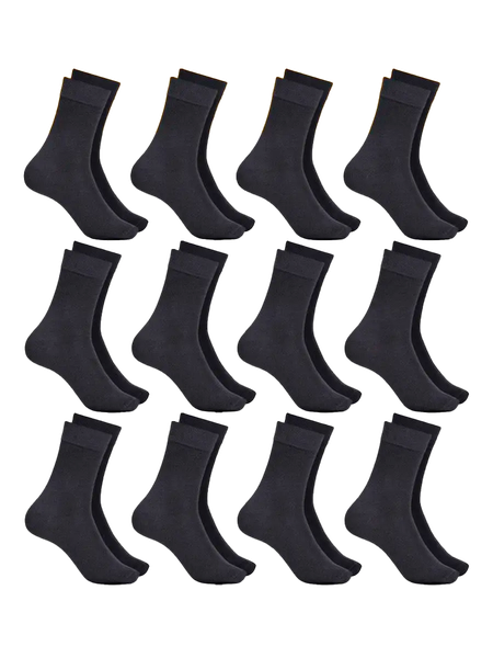 High-Quality Men's Black Sport Socks - 12 Pairs