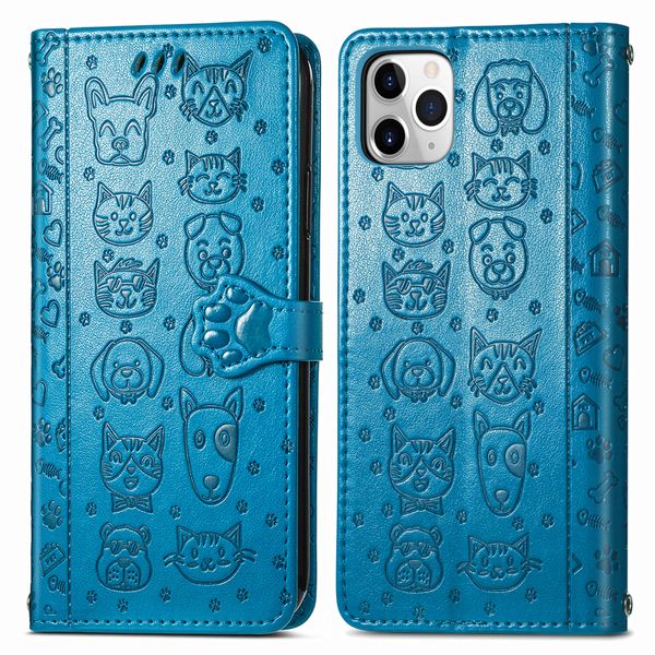 Cat and Dog Leather Flip Case Compatible With iPhone 11 ProMax Wallet Cover