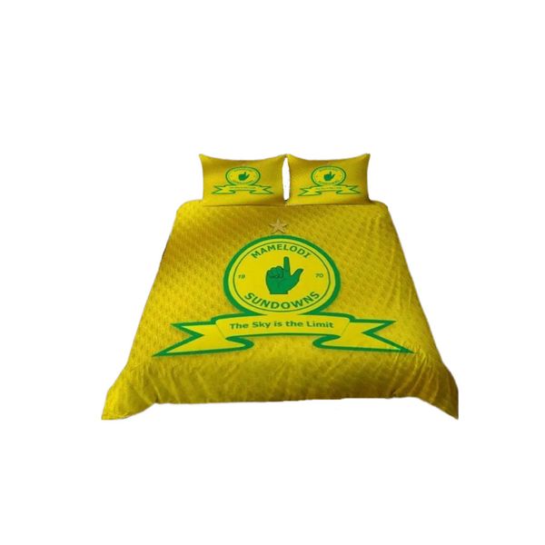 Mamelodi Sundowns FC 3D Printed Duvet Cover Set - Double Bed