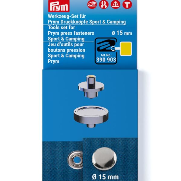 Tool Set for Prym Press Stud Fasteners Sport, Tent &amp; Camping, 15 mm