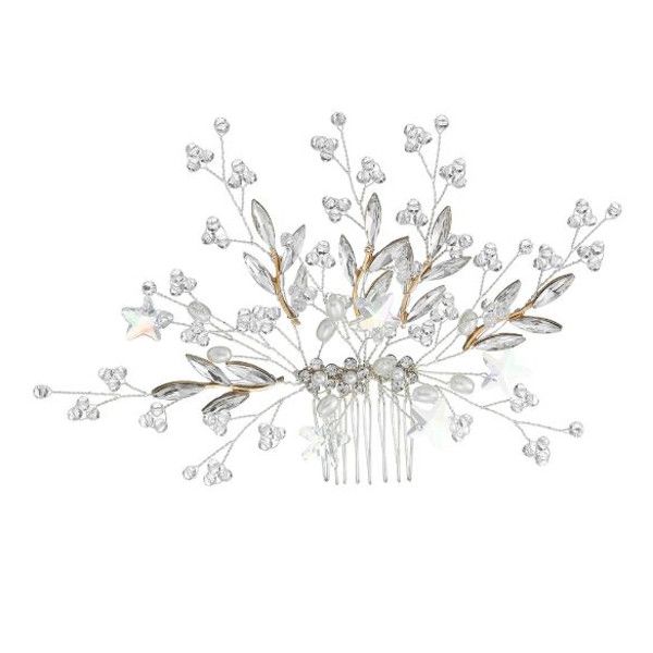 Olive Tree - Crystal / Beads/ Pearl Styled Hair Comb - Bridal/Formal Event