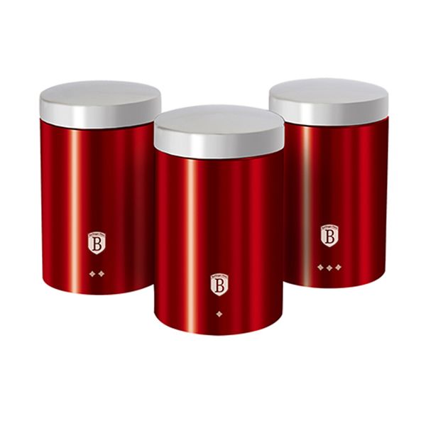 Berlinger Haus 3 Piece Canister Set - Burgundy