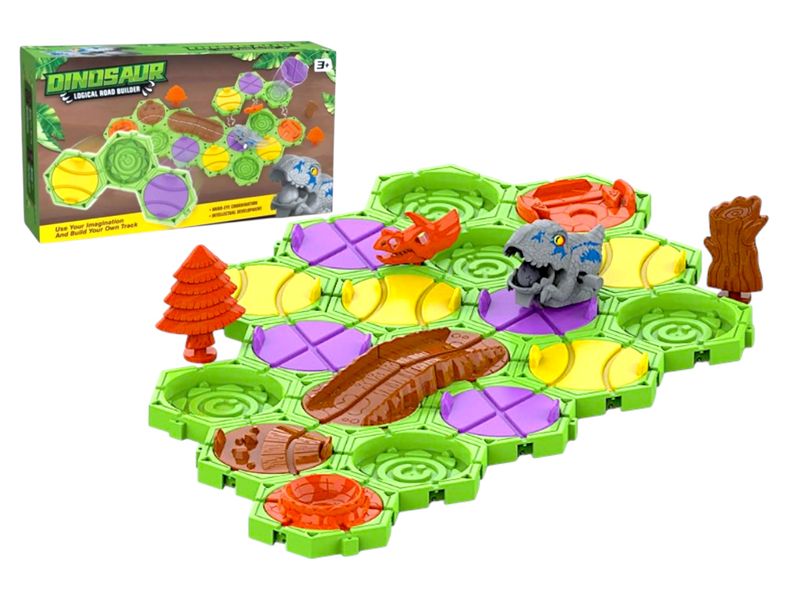 Dinosaur Road Maze Puzzle - STEM Exploration Track Game for Kids