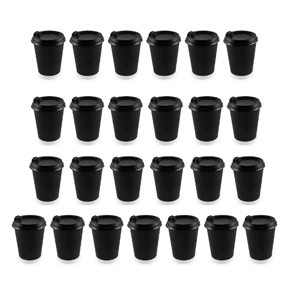 Espresso Cups and Lids For Events /Coffee Shop -Disposable -100ml-25 Pack