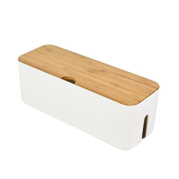 Modern Cable Cord Concealing Box with Bamboo Lid
