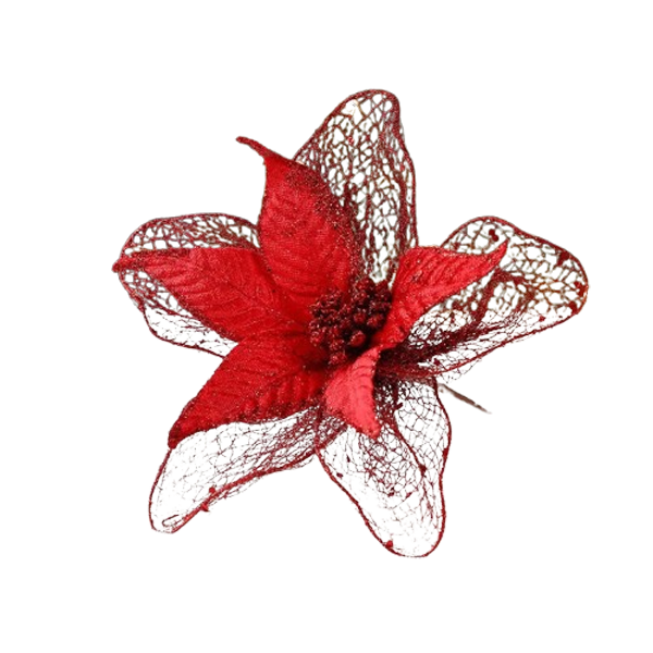 Christmas Glitter Poinsettias - pack of 3
