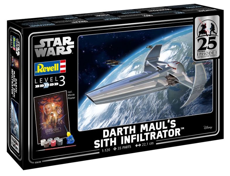 Revell 1/120 Darth Maul's Sith Infiltrator Model Kit w/paints, glue &amp; brush