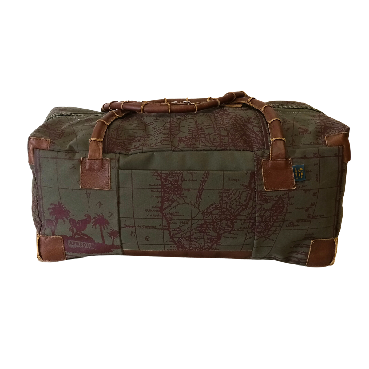 Africa Map Weekender Polycanvas Luggage Bag - Olive