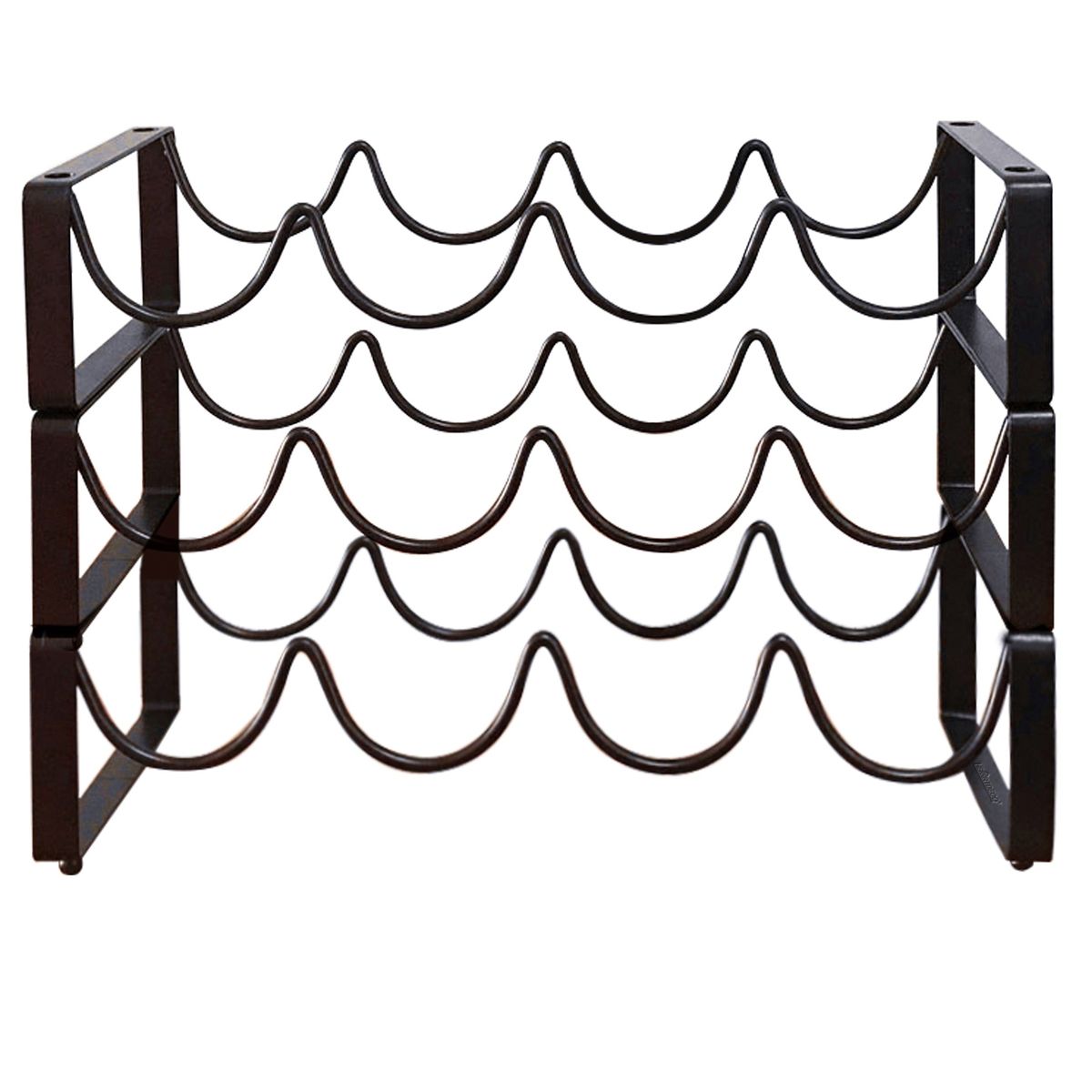 3-Tier Metal Stackable Free Standing Wine Rack-12 Bottles | Shop Today ...