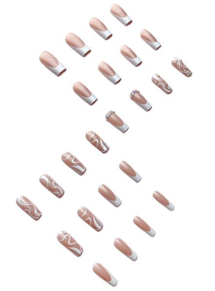 Rhinestone Glitter Full Set of Artificial Nail Art Pieces