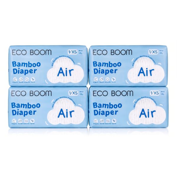Eco Boom - Air Bamboo Baby Nappies Pack of 38 - Extra Small - 152 Nappies