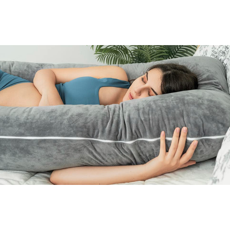 GreenLeaf Full Body Pregnancy Pillow U Shape - Grey