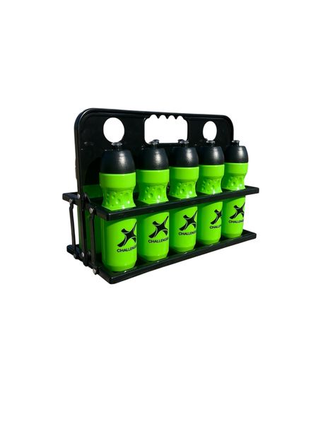 Water Bottles &amp; Foldable Carrier - Challenger - set of 10