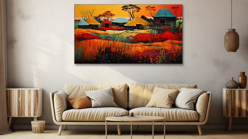 Canvas Wall Art - Thatched Tapestry Abstract - HD0052