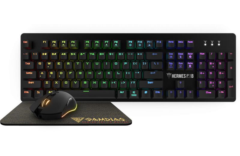 Gamdias Hermes P1B RGB Mechanical 3 in 1 Gaming Combo - Blue Switch