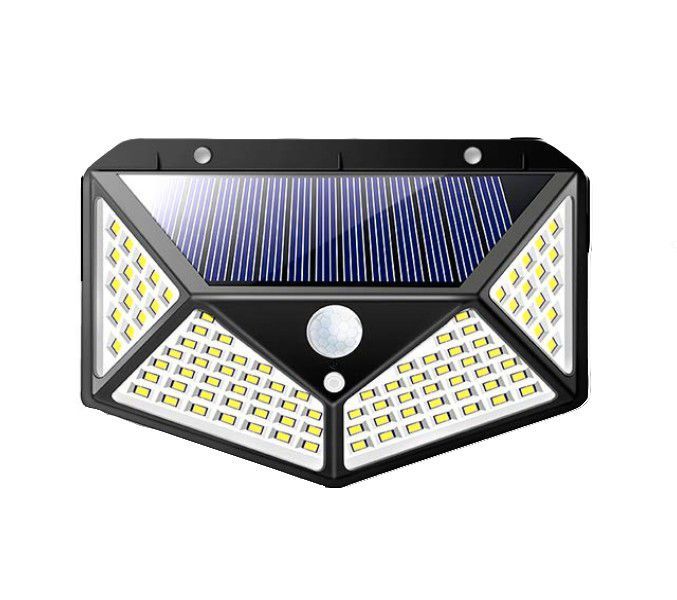 2PCS 100 LED Solar Powered Wall Light With Motion Sensor