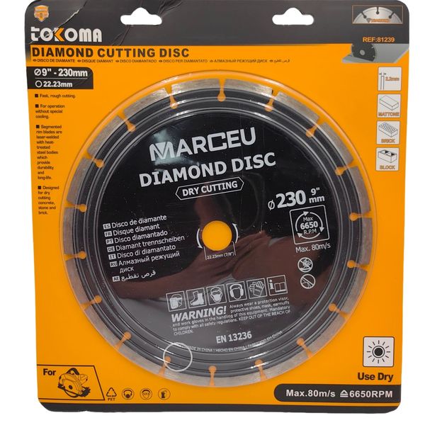 Tokoma MARCEU 230mm Diamond Cutting Disc