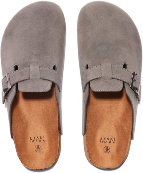 boohooMAN - Mens Faux Suede Mule - Taupe
