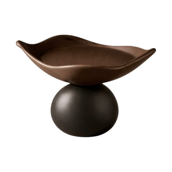 Modern Sculptural Catchall Tray with Sphere Base - Minimalist Key Organizer