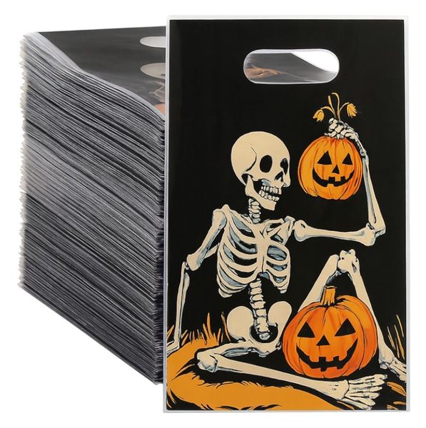 50 Pack - Halloween Trick or Treat Tote Bags - Multicolor