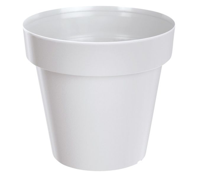 White Plastic Flower Pot Planter (134mm x134mm x 120mm) - Set of 4