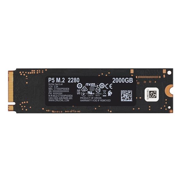 Crucial P5 M.2 NVME 2TB SSD - Black