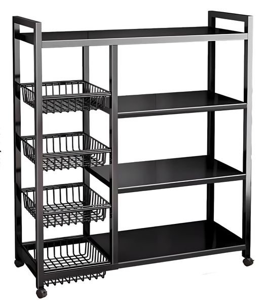 HOMEPOLA Four-Layer Metal Storage Rack, Organizer, With Wheels For Mobility