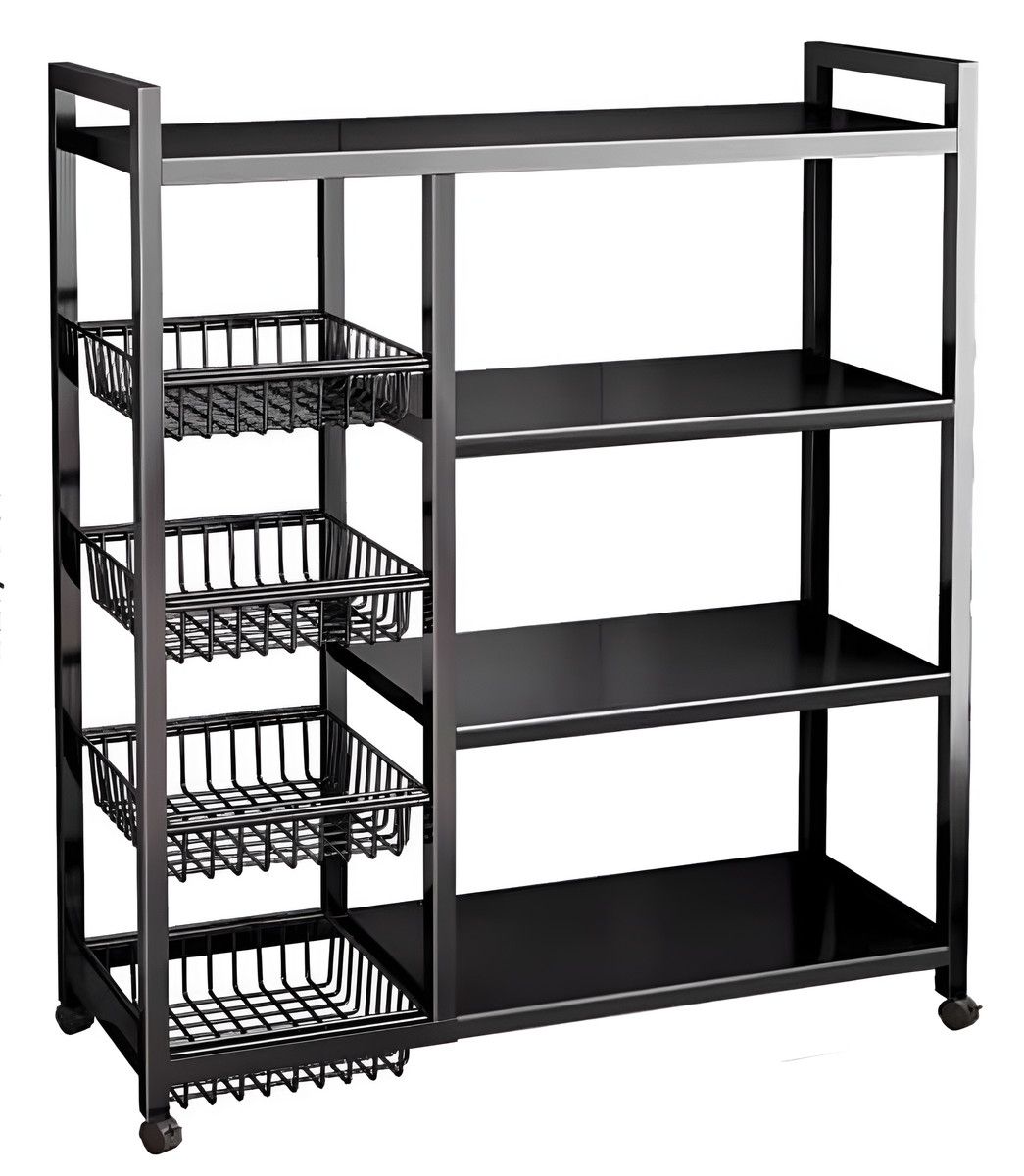 HOMEPOLA Four-Layer Metal Storage Rack, Organizer, With Wheels For