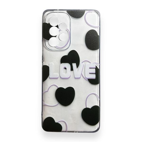 AMA Love &amp; Hearts Pattern Clear Silicone Protective Case For Samsung A53 5G