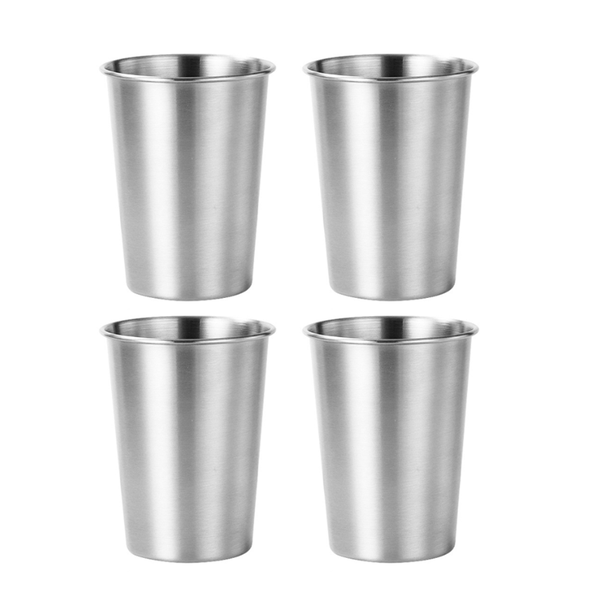 4 Pieces Of 300ML Stainless Steel Beer Cups, Stackable 304 Metal Cups