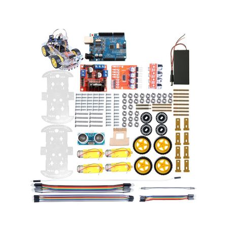 Arduino obstacle avoiding cheap robot 4wd