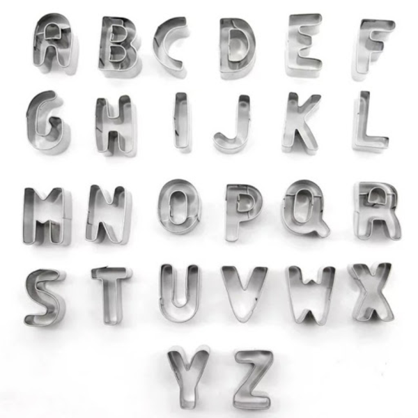 Stainless Steel 26pc Alphabet Letter Fondant Icing Cookie Cutter Mold