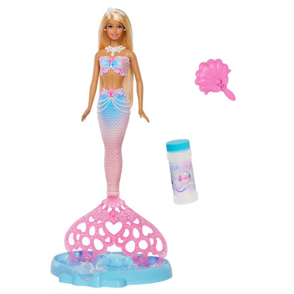 Barbie Bubble Sparkle Mermaid Doll with Bubble-Making Feature